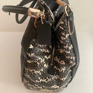 Coach Black Satchel with Piton Trim